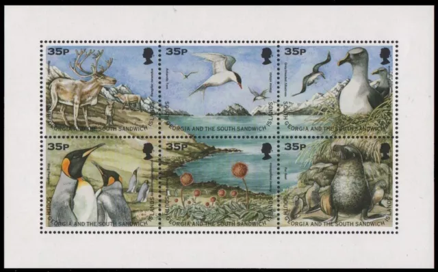 Süd-Georgien 1998 - Mi-Nr. 264-269 ** - MNH - Kleinbogen - Vögel / Birds