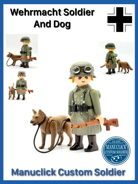 PLAYMOBIL CUSTOM WW2 Soldado EJERCITO ALEMAN ABRIGO Arma fusil militar PLAYMOBIL CUSTOM WW2 Soldado EJERCITO ALEMAN ABRIGO Arma fusil militar