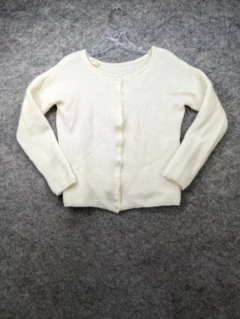 La Maille Sezane Sweater Womens Small Ivory Mohair Alpaca Button Front Cardigan