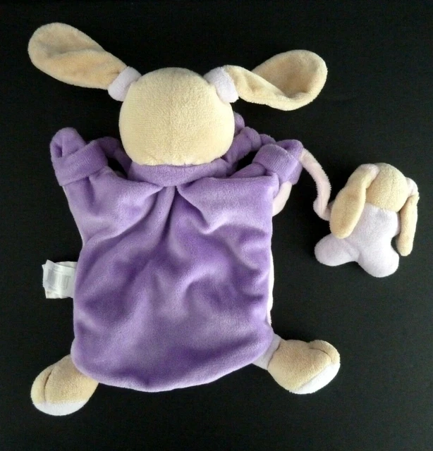 9. Doudou Et Compagnie Marionnette Lapin Mauve Violet Rose Bebe - Neuf * 2