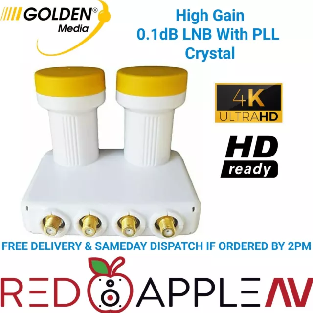 Golden Media GM208 + Universal 6 grados 0.1dB Quad PLL Monoblock LNB FRANQUEO GRATIS