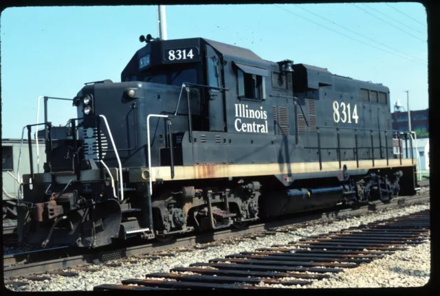 Original Rail Slide - IC Illinois Central 8314 Dolton IL 5-28-1991