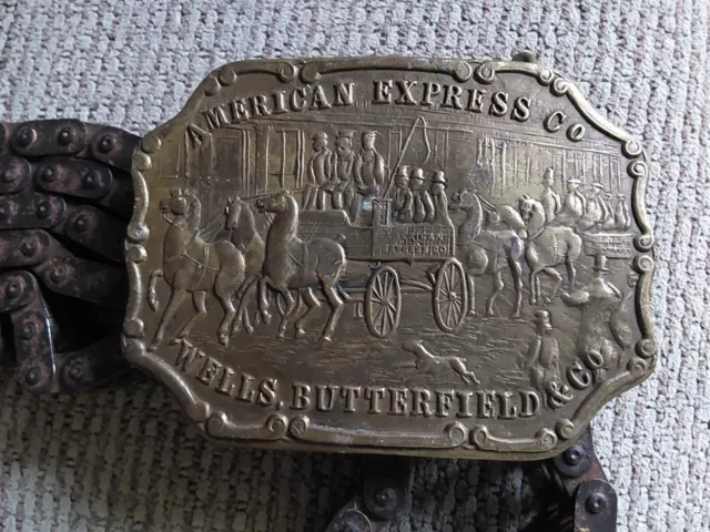 Vintage Brass Belt Buckle Feat American Express Co. Deane Adams Mint