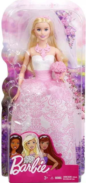 Barbie Vestita da Sposa Abito Velo e Fiori Bambola x Bambini 3anni+ CFF37 Mattel