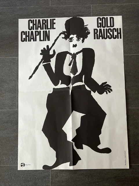 original Charlie Chaplin Goldrausch Filmplakat 1962