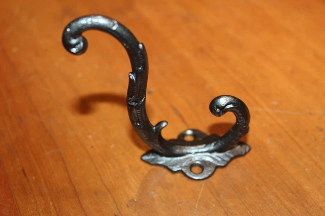 Antique Vintage Decorative Coat Hat Closet Cast Iron Hook A-9 2
