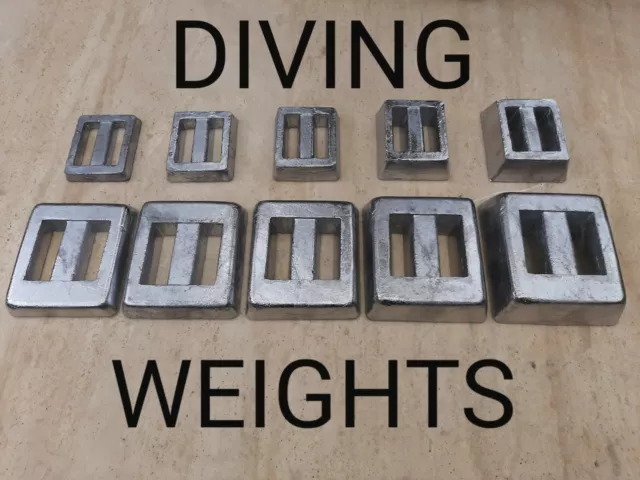 Solid Lead Weight Scuba Diving Weights Mix and Match 0,5kg to 5kg
