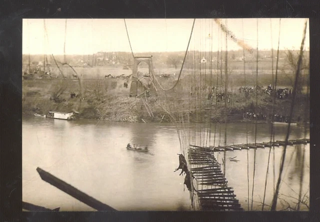Real Photo Warsaw Missouri 1913 Bridge Collapse Disaster Postcard Copy Mo.