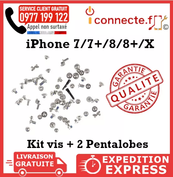 Kit Vis Complet + Pentalobe Iphone 7 7Plus 8 Plus X Torx Original