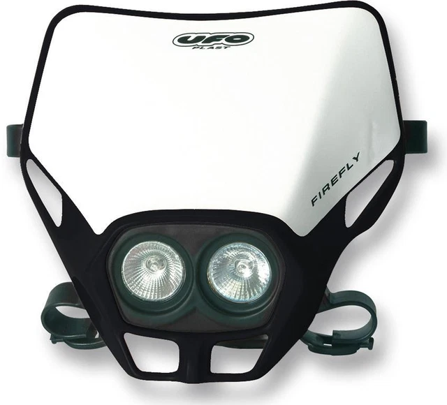 Plaque Phare Pour Moto Cross/enduro Polisport Master NOIR - 2 X 20W + LED - Pour Tête De Fourche - Neuf