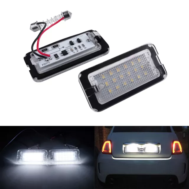 Canbus LED License Number Plate Light For 2007+ Fiat 500 500C Abarth 500/595/695