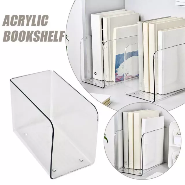 Trasparente-Bookend-Libro-Documento-Display-Supporto-Supporto-Organizzatore-Bookend✨w