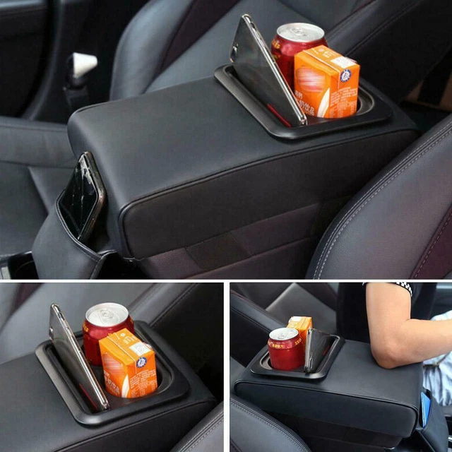 CAR ARMREST CENTER Console Boxes PU Leather Cup Holder Storage Bracket