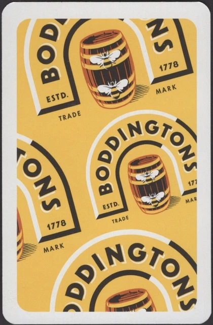 Playing Cards Single Card Old Vintage BODDINGTONS BEER Brewery Advertising BEE E