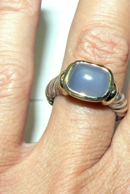 David Yurman RARE!  Chalcedony Noblesse Ring Lavender Stone 8.26 Grams