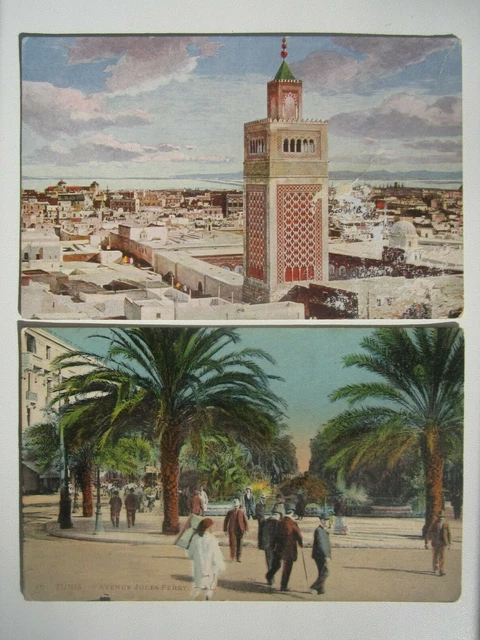Tunisia Tunis 2 Old Postcards