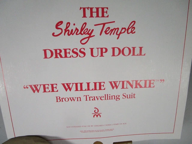 Shirley Temple WEE WILLIE WINKIE  Danbury Mint Dress Up Doll Outfit Box, Pin 2