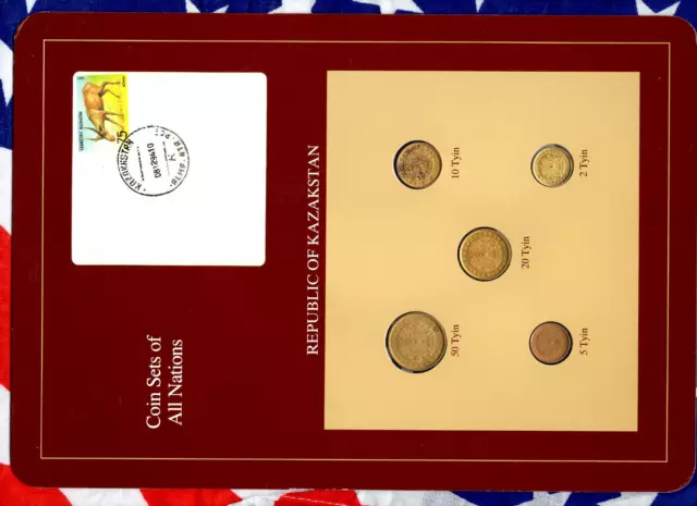 Coin Sets of All Nations Kazakhstan 50, 20, 10, 5, 2 Tyin 1993 UNC