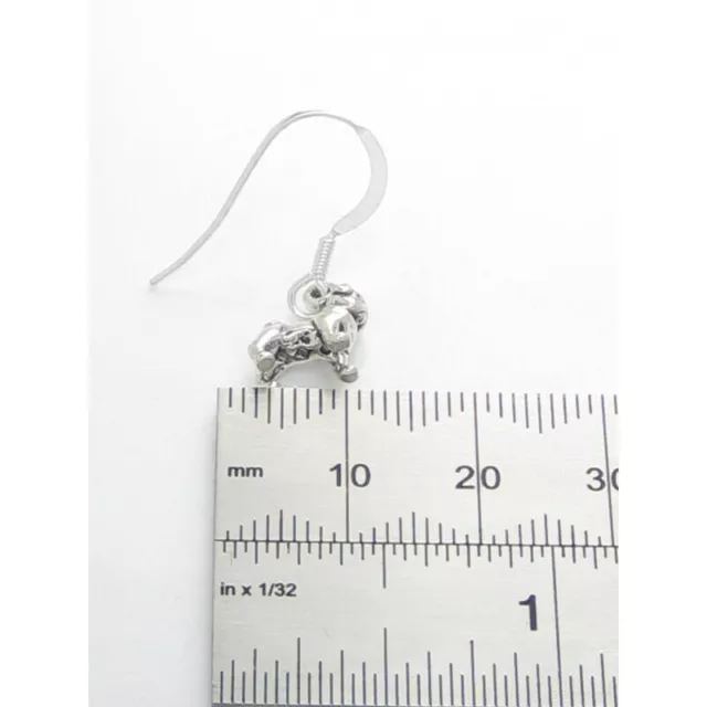 Pug TINY dog earrings sterling silver .925 pair Pugs Dogs drops!