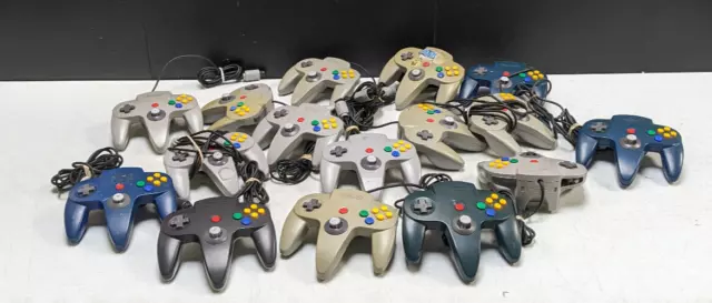 Lot of 15 Nintendo 64 N64 Controllers (For Parts/Repairs)