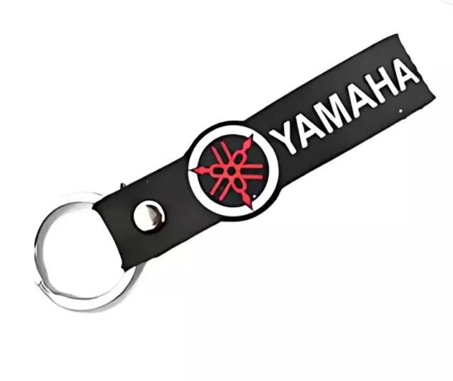 For Yamaha Keychain & Keyring Premium Black-Red Rubber Key Chain #B336