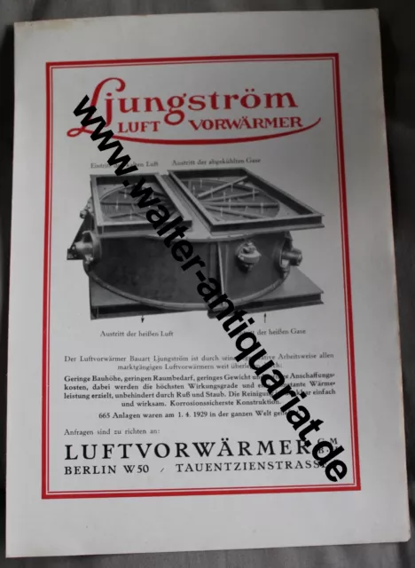 Bauart Ljungström Luftvorwärmer GmbH Berlin ca. 1929 Prospekt Reklame Werbung