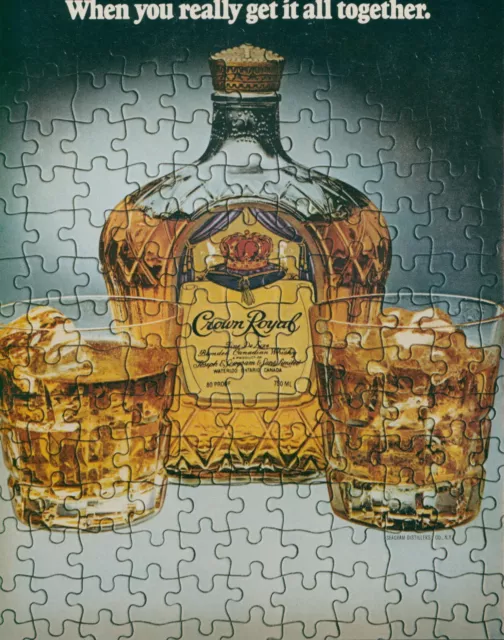 1981 Crown Royal Whisky Jigsaw Puzzle Pieces Get All Together Vtg Print Ad SI5