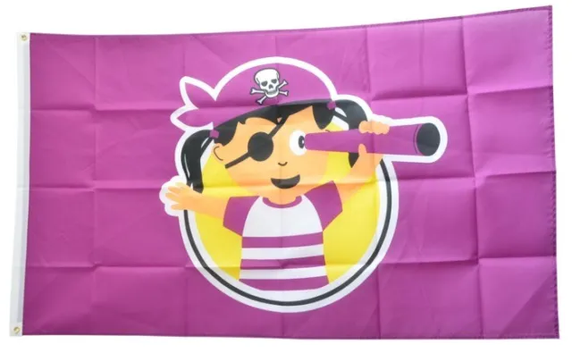 Fahne Pirat Mädchen Flagge Piraten Hissflagge 90x150cm