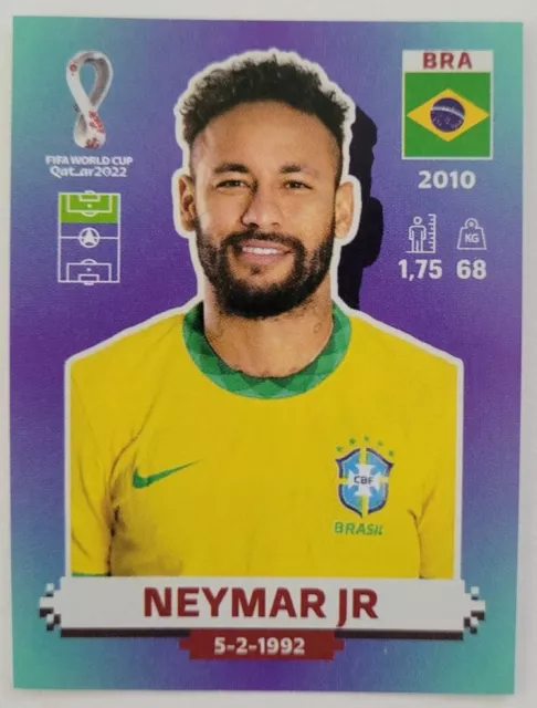 PANINI 2022 FIFA World Cup Stickers - Neymar Jr Sticker Brazil Non-Stuck
