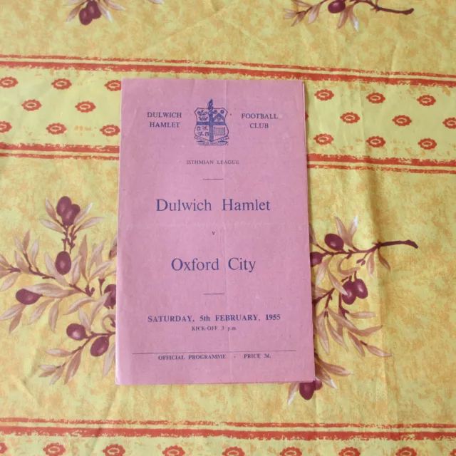 Dulwich Hamlet v Oxford City Isthmian Lge 1954/5