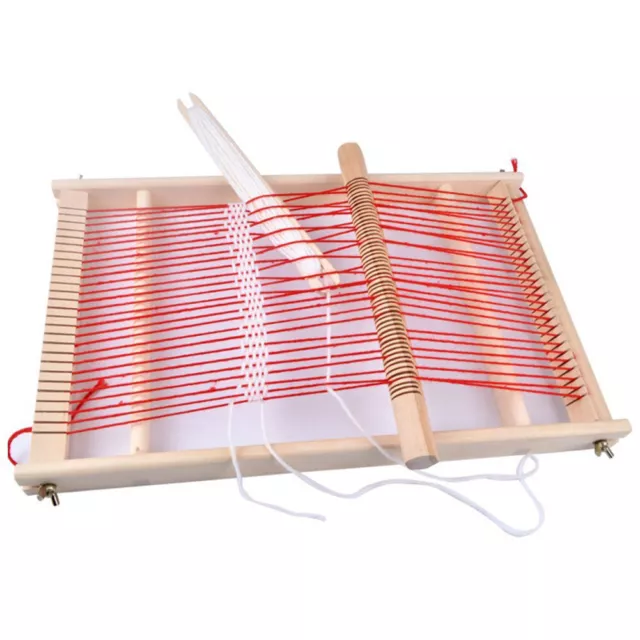 Weaving Loom Educational Durable Knitting Machine Easy Operate Gift Wooden Frame