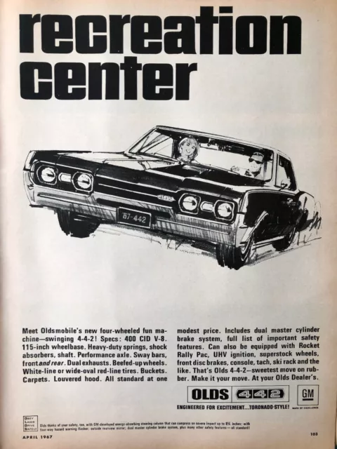 Vintage 1967 Oldsmobile 442 original ad