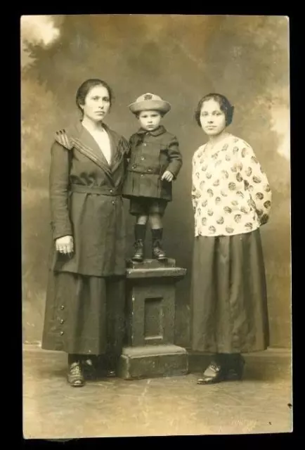 Vintage RPPC Postcard Family Photo Vicente Studio Funchal Madeira Portugal