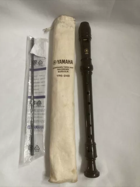 Yamaha YRS-24B Soprano/Descant Recorder Brown + Cleaning Rod & Bag - VGC