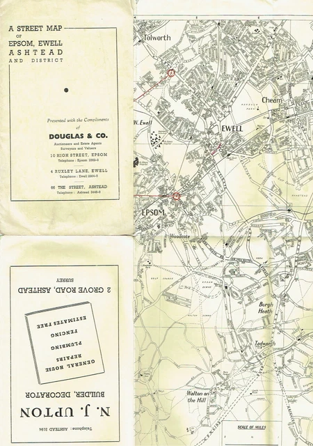 Ised Map A STREET MAP of Epsom, Ewell, Ashtead & District (Douglas & Co ...