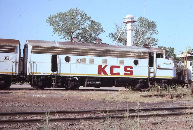 Orig slide KCS Kansas City Southern EMD F7A 4064 Sulphur Springs TX 1980  BIN