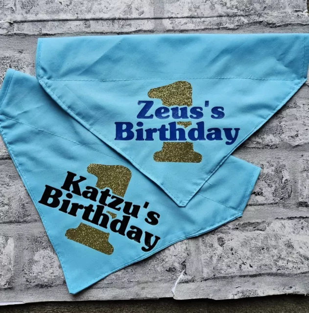 Dog, Puppy Birthday Boy over the collar Bandana 1st birthday