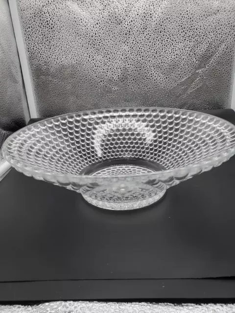 Vintage clear glass Hobnail footed bowl