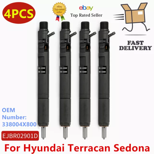 4PCS EJBR02901D Diesel Fuel Injector Set 33800-4X800 For Hyundai Terracan Sedona