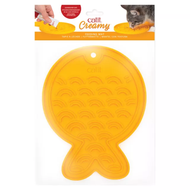 Catit Chats Tapis de Fourrage Crémeux Poissons Jaune, Neuf 2