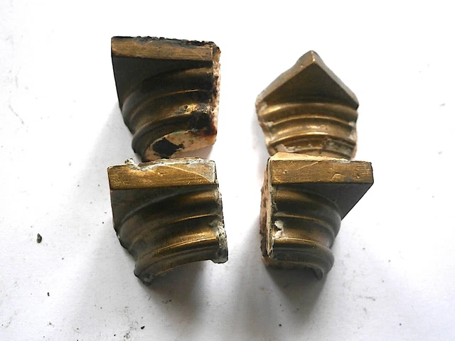 SET OF 4 SMALL BRASS longcase clock 1/4 CAPTIVES