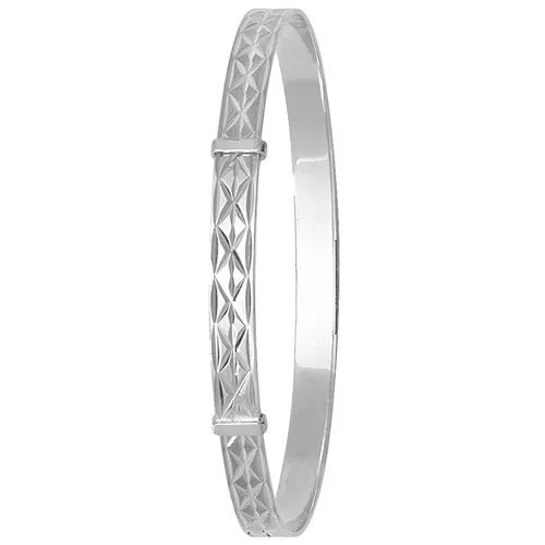 Bracelet Argent Solide Femmes Réglable Argent Sterling Diamant Coupe