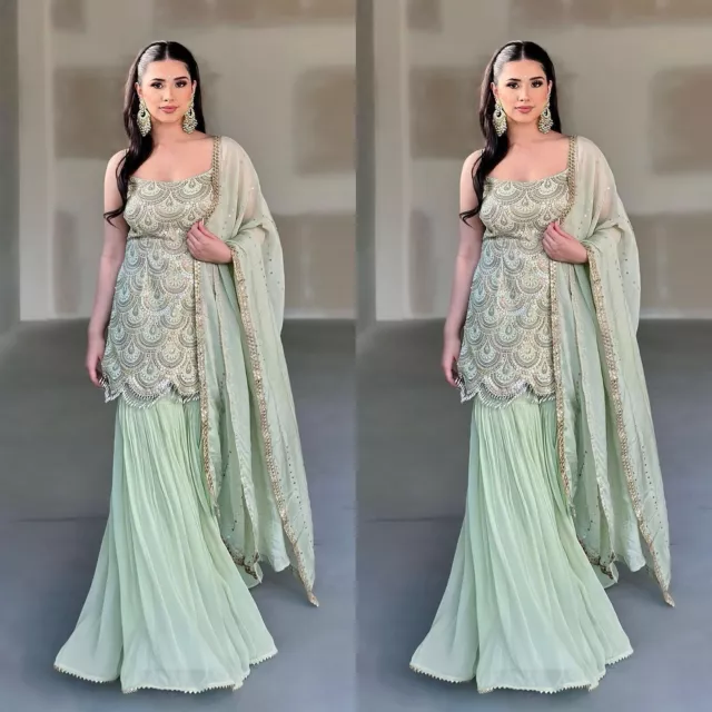 Costume Pakistani Designer Salwar Kameez Costumes Sharara Plazzo Vêtements...