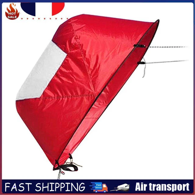 42 Inch Folding Kayak Wind Paddle Sailing Popup Sail w/Clear Window(Red)