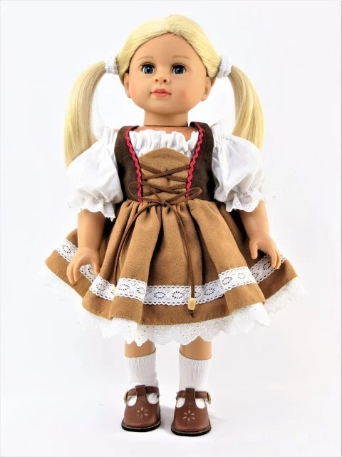 German Dirndl Dress for American Girl 18" Doll Clothes  FREESHIP ADDS! LOVVBUGG!