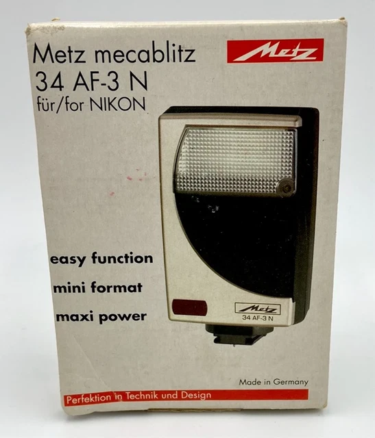 Vintage Metz Mecablitz Photo Film Camera Flash 34 AF-3N TTL Nikon 34AF3N