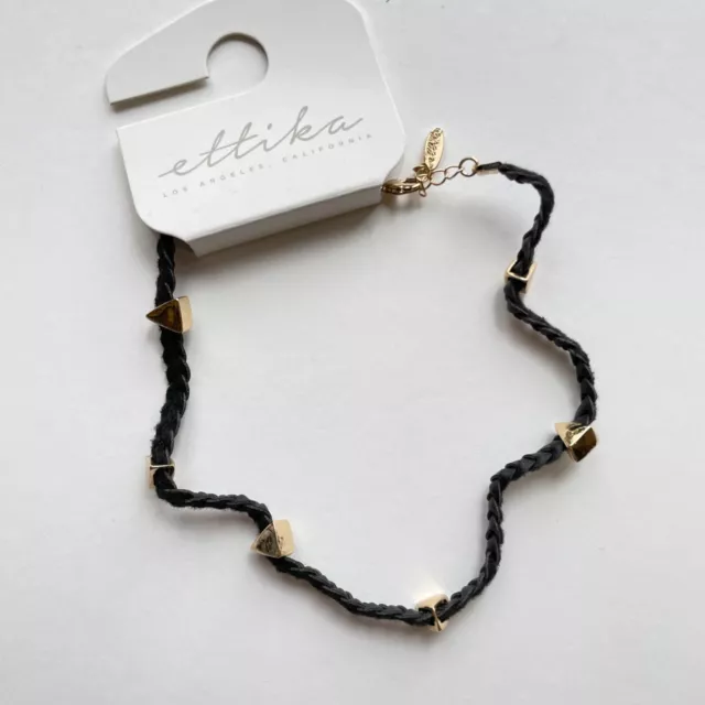 NWT Ettika | Revolve Gold Triangle Braided Choker Necklace