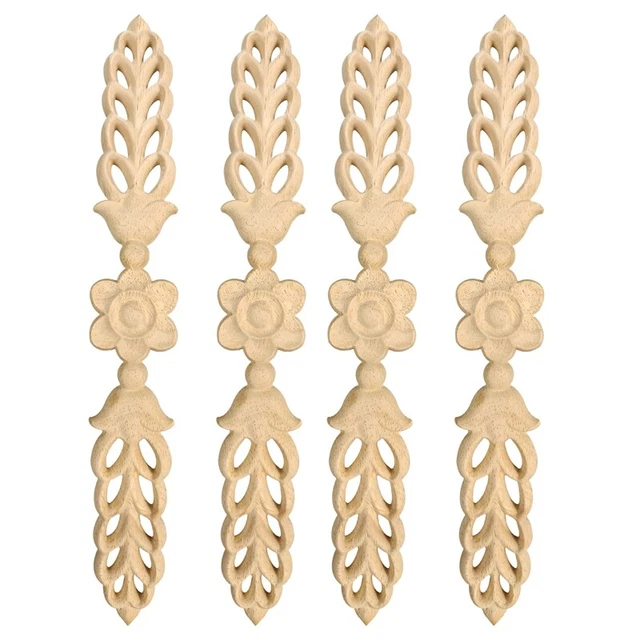 4 piezas Marco de apliques de color madera de alta calidad 24,5 cmx3,5 cm a9 x4