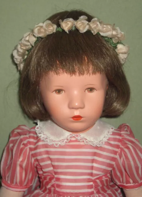 alte Käthe Kruse Puppe Desiree 1956 US-Zone mit Stempeln original Kleidung
