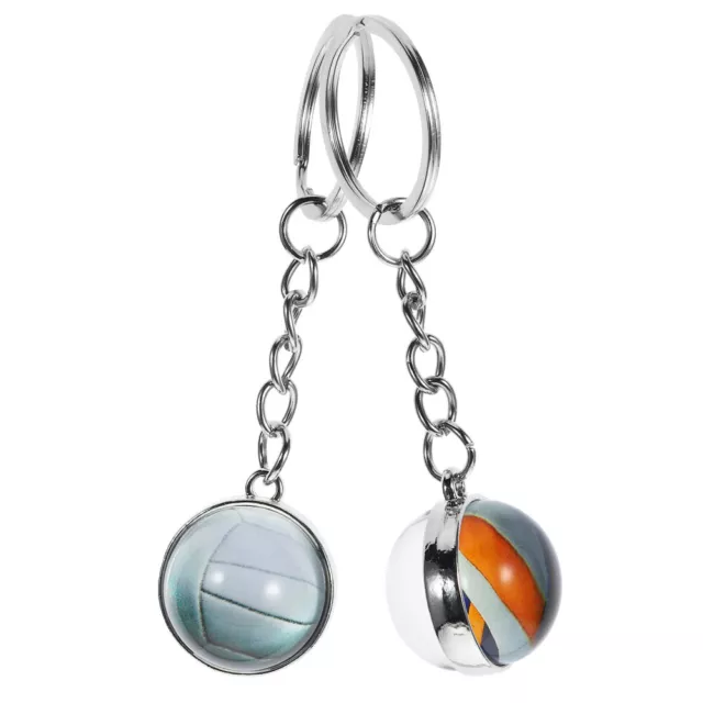 2pcs Sports Keyrings Backpack Hanging Volleyball Keychains Sports Theme Hanging